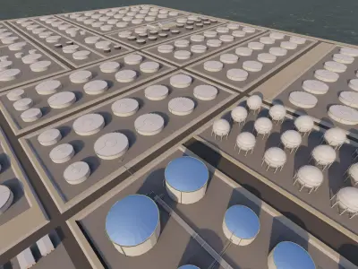 Petrochemical-Industrial Complex and Oil Gas Rig 3D model purchase