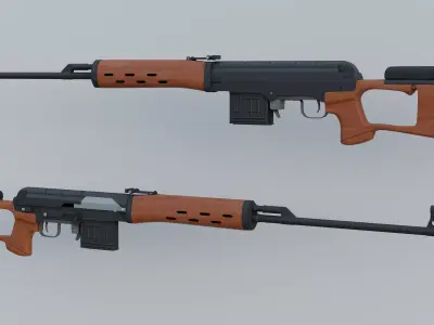 SVD Sniper Rifle Free 3D model