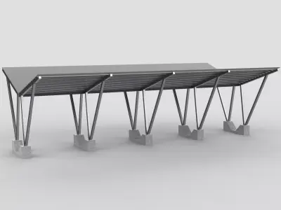 Carport Car Metall 05  3D model