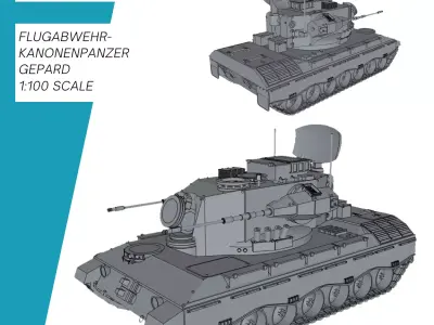 Flugabwehrkanonenpanzer Gepard Bundeswehr 3D print model