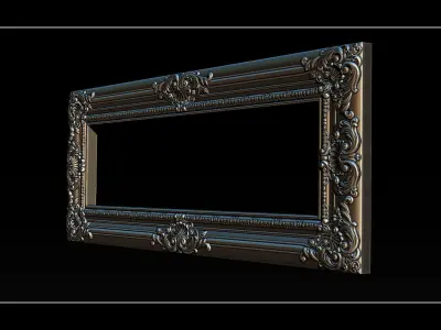 3D Frame - Wood Carving STL Model for CNC Router 3D print model 4