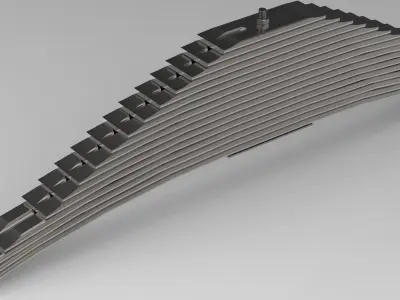 Durable Clip-Less Leaf Spring for Heavy Vehicles Low-poly 3D model