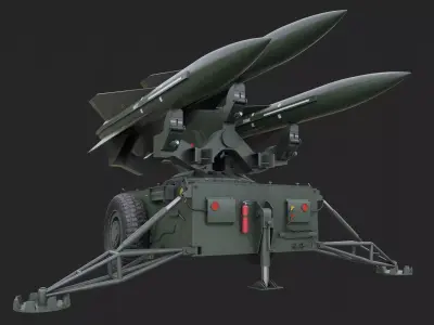 Mim 23 HAWK - Air Defense Missile Low-poly 3D model