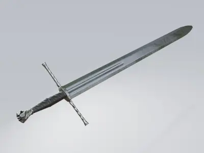 Medieval sword Low-poly 3D model get