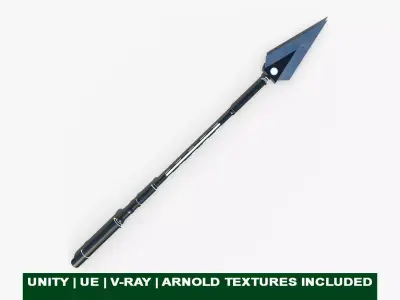 Fantasy Spear 06 Glow Game-Ready PBR Textures Included Low-poly 3D model