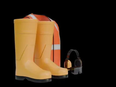 Construction Safety Kit Low-poly 3D model