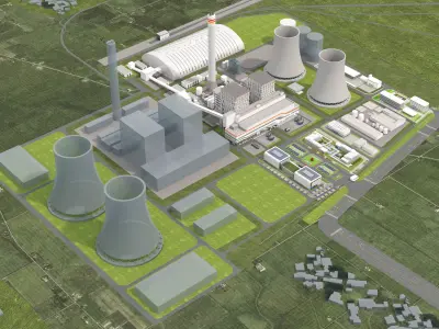 Thermal power plant - nuclear power plant - chemical plant 3D model purchase