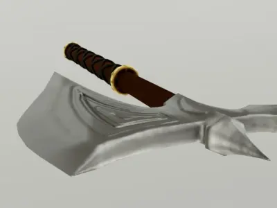 One-Handed Battle Axe Low-poly 3D model