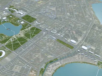 Daqing Heilongjiang China 120km Free low-poly 3D model