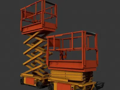 Scissors  Lifter Machine Pbr Low-poly 3D model