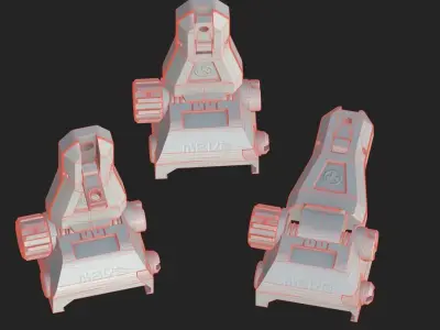 Magpul MBUS pro aim Low-poly 3D model