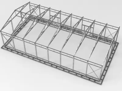 Industrial Metal Hangar 3D model by storehouse3d