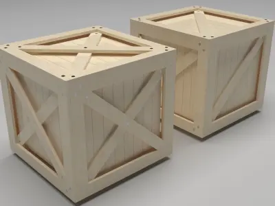 Wooden Crates 3D model buy