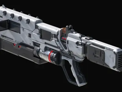 SciFi Rifle - AAA PBR Low-poly 3D model