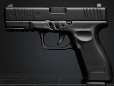 Glock gun Low-poly 3D model get