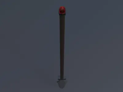 Battle Spear with ruby Low-poly 3D model