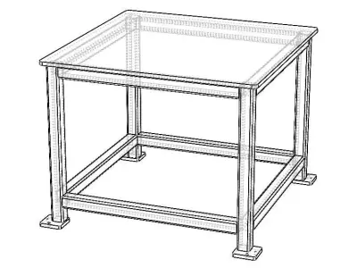 Machine Table with 1200 X 1200 Top 3D model