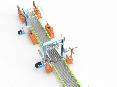 Logistics Packaging Line 3D model