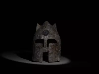 Armor old beat rusty Helmet  3D model