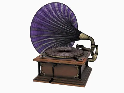Gramophone Free low-poly 3D model purchase