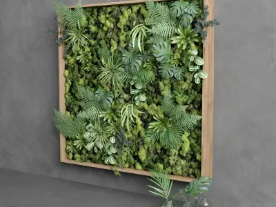Square Green Moss Set 150cm x 150cm 3D model