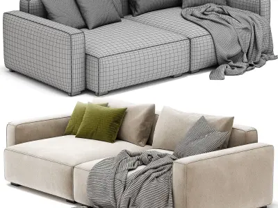 MAGS SOFT  SEATER COMBINATION 1 LOW By Hay 3D model