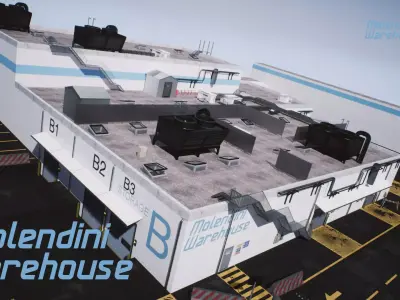 Modular Warehouse II Environment Low-poly 3D model