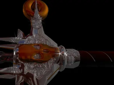 Low poly dark sword Low-poly 3D model