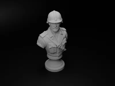 Anti-Tank Soldier Bust Chess 3D print model buy