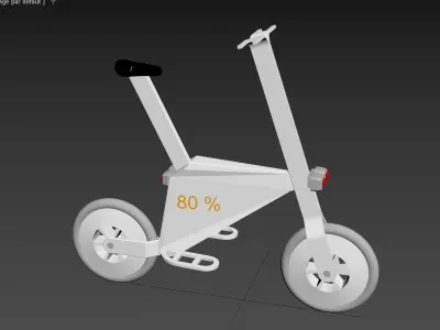 Electric bicycle  Electric scooter  Low-poly 3D model