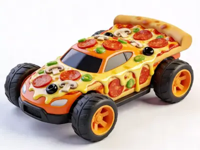 Pizza Delivery Sport Racer 3D Model Low-poly 3D model