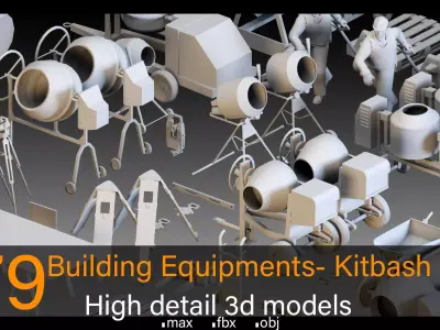 79 Building Equipments- Kitbash- High detail 3d models 3D model