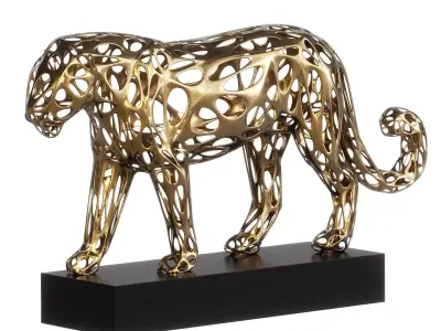 Decorative Abstract Sculpture Luminous Panther 3D model