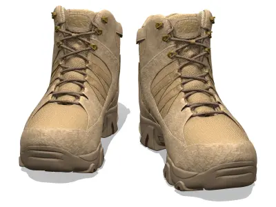 Military Tactical Desert Combat Ankle Boots Low-poly 3D model