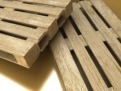 Photorealistic Wood Pallet High Res 3D model