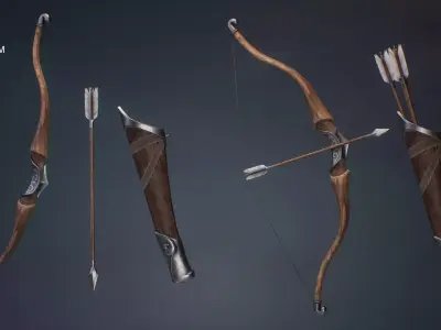 Fantasy Bow Low-poly 3D model purchase