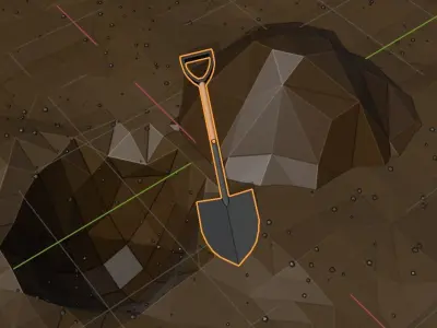 LOW POLY ASSET SHOVEL MODEL - LOWPOLYGONAL Low-poly 3D model
