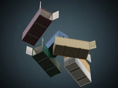 Cargo Container 6A Low-poly 3D model