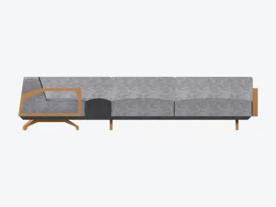 Seat - Sofa - Simplicity - Cosy - Corner Low-poly 3D model