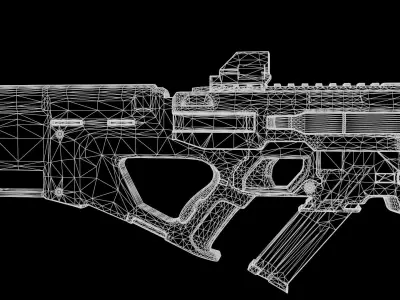 RML-13 assault rifle   Low-poly 3D model