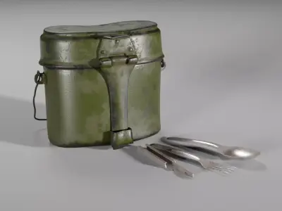Mess kit for Army 3D Model Collection
