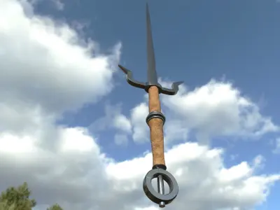 Witcher Style Sword Low-poly 3D model
