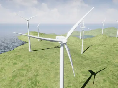 Wind Turbine Low-poly 3D model shop