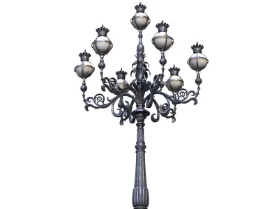 Decorate Lamppost Fountain Vatican 3D model