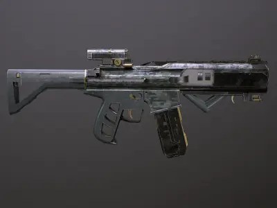 3D Futuristic Weapon Low and High Low-poly 3D model