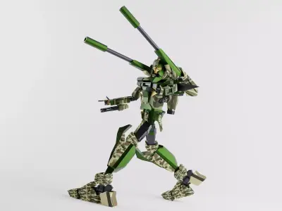 LONG RANGE GUNDAM GUNPLA 3D MODEL Low-poly 3D model
