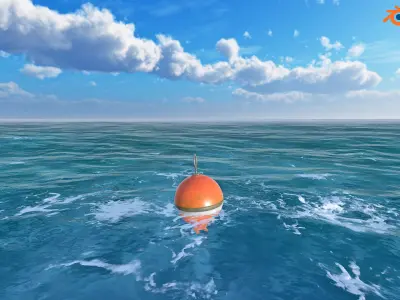 Mooring Buoy Low-poly 3D model
