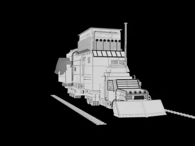 Semi Truck T 500 Free low-poly 3D model