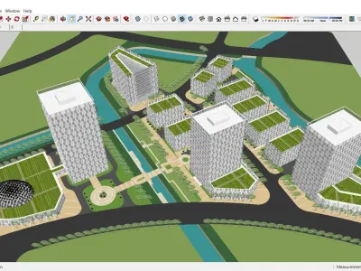 Sketchup Commercial Office Complex 224 3D model