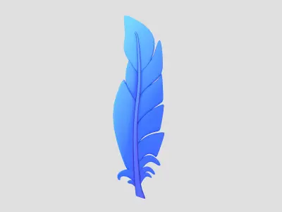 Feather Cartoon Low-poly 3D model